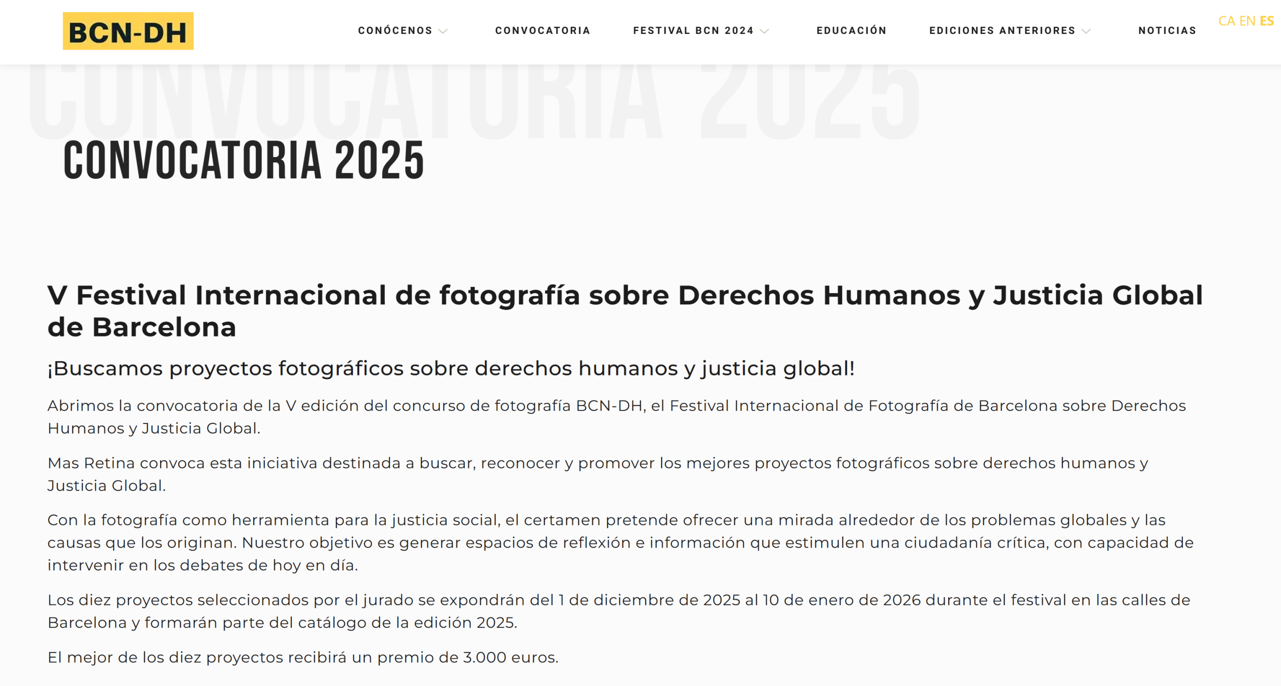 2025 5th Barcelona Human Rights International Photo Festival