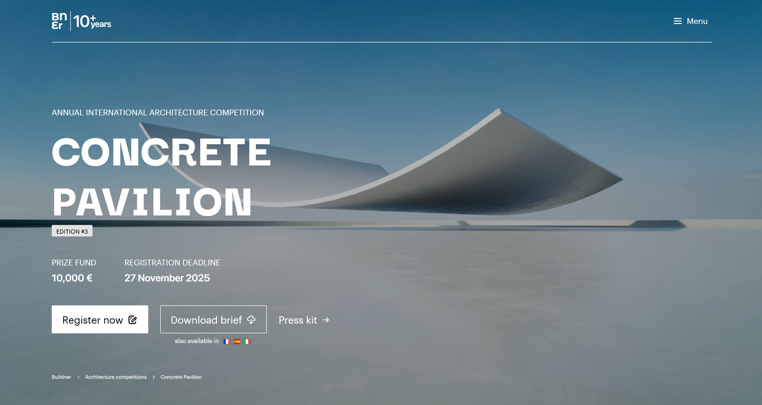 2025 Concrete Pavilion Annual International Architecture Competition