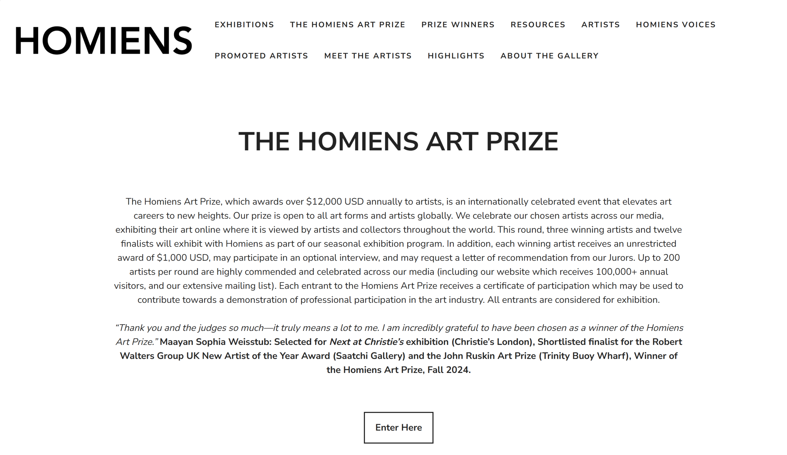 2025 The Homiens Art Prize
