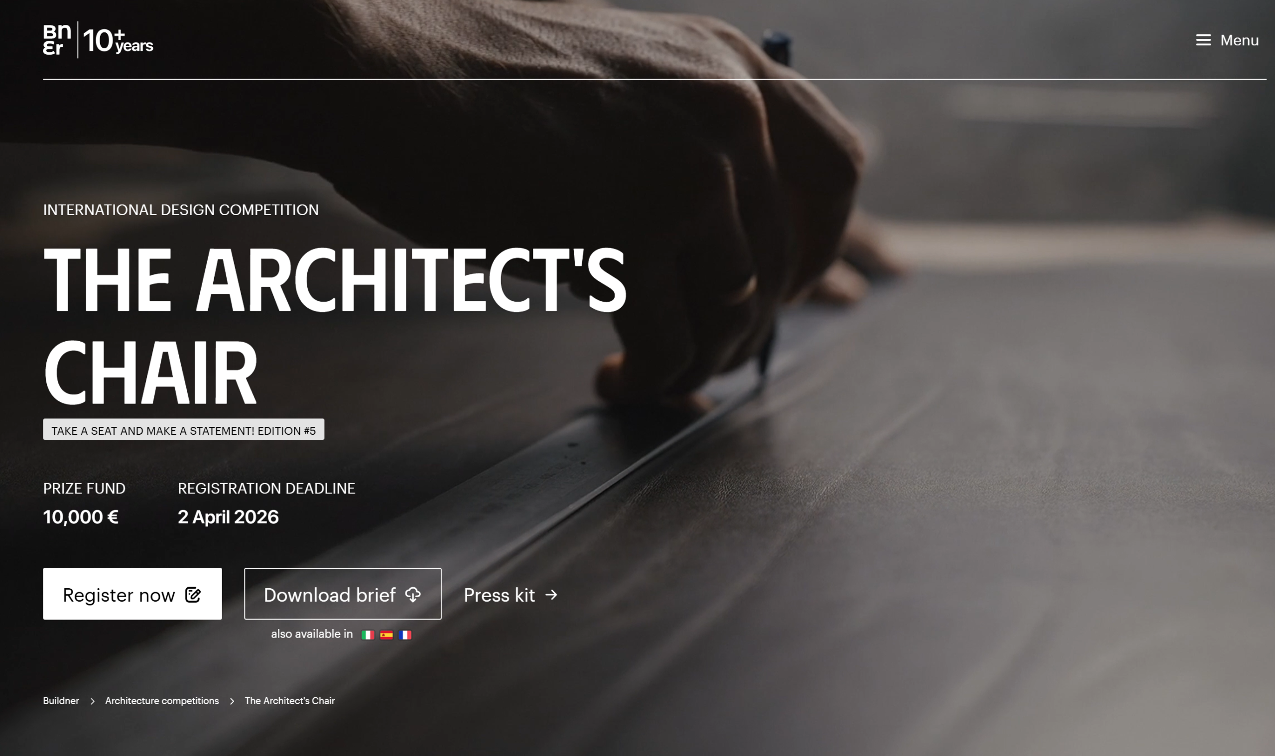 The Architect's Chair / Edition #5 Architecture Competition 2026