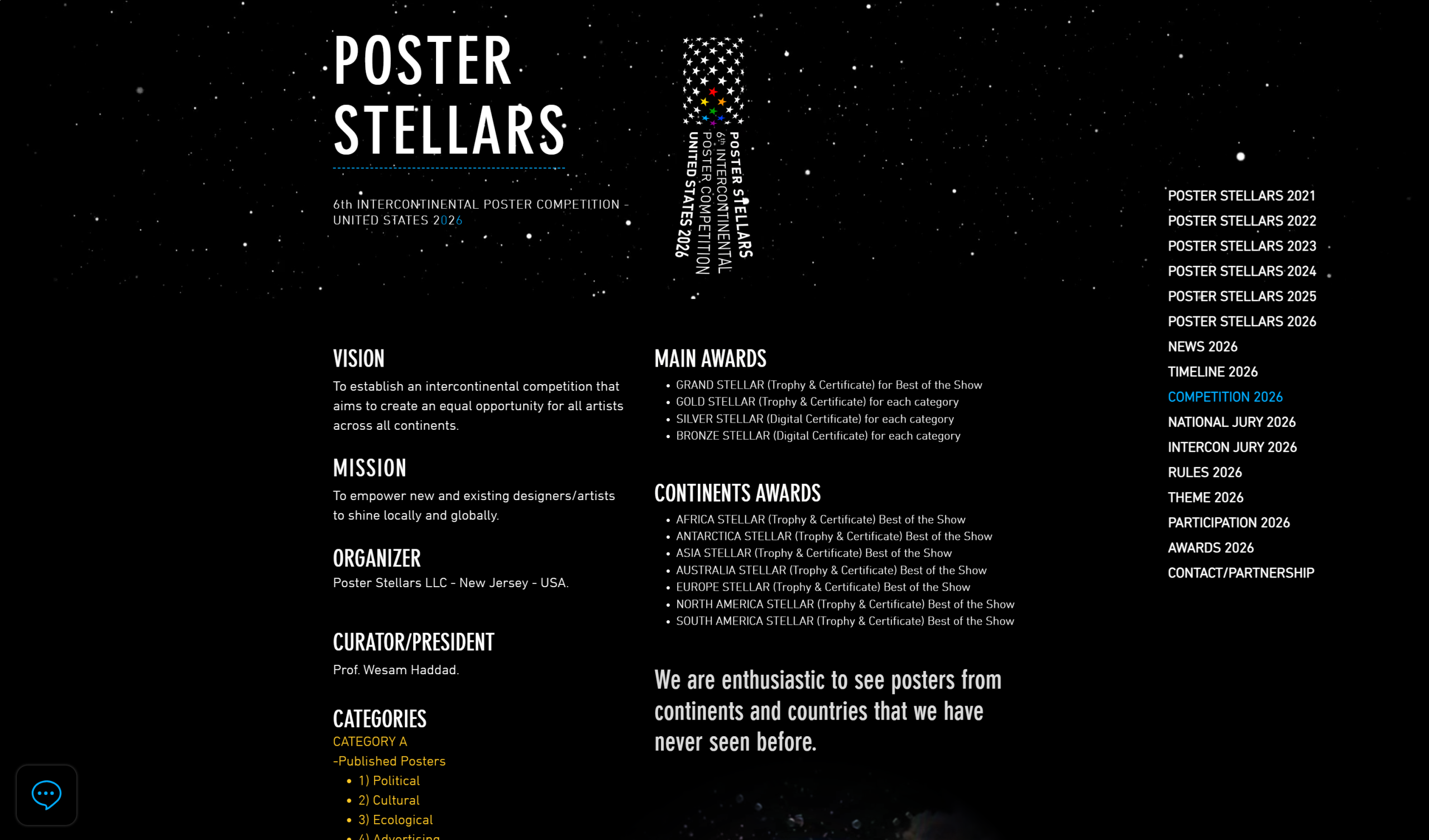Poster Stellars 2026 - 6th Intercontinental Poster Competition