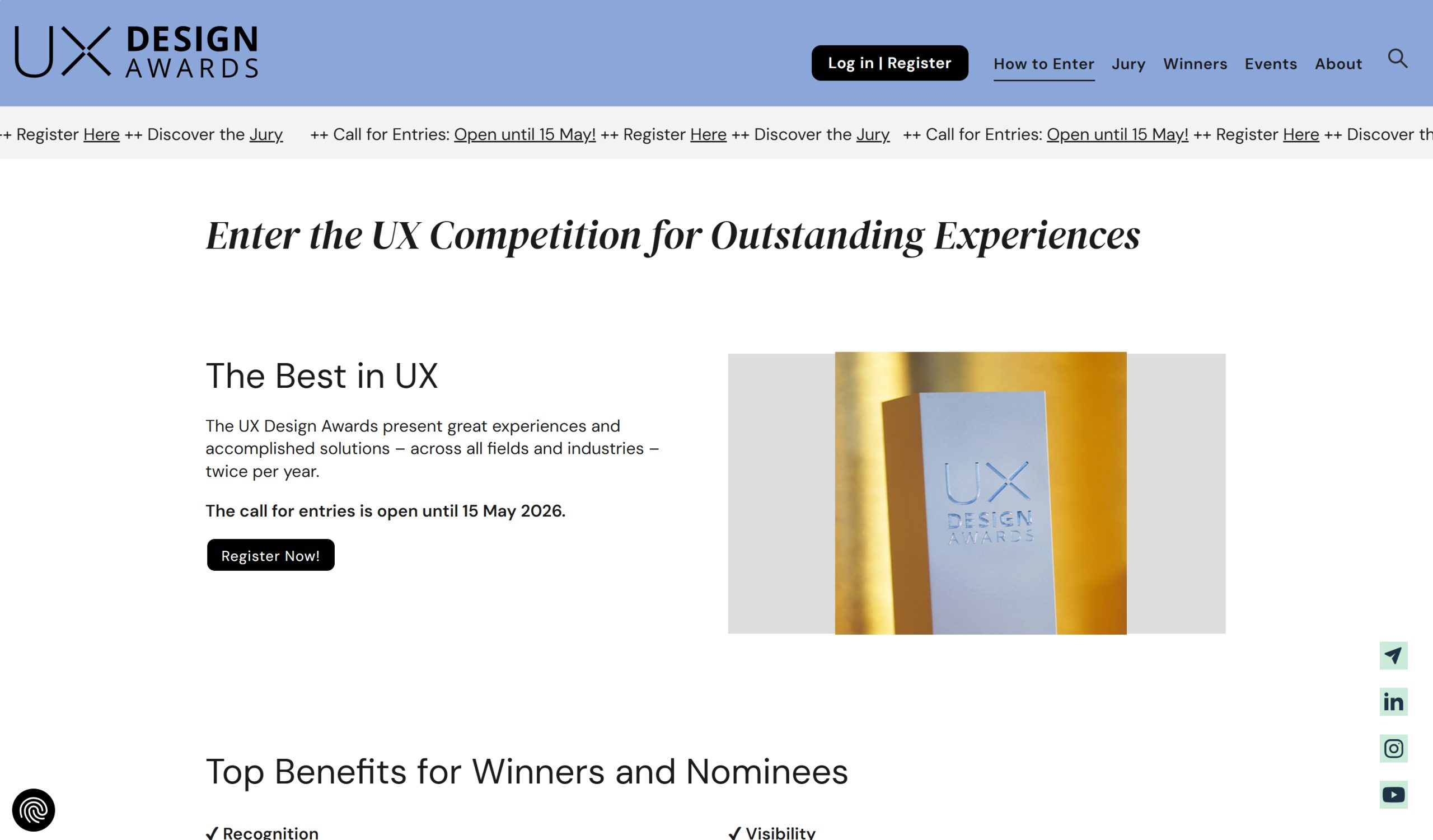 UX Design Awards Autumn 2026