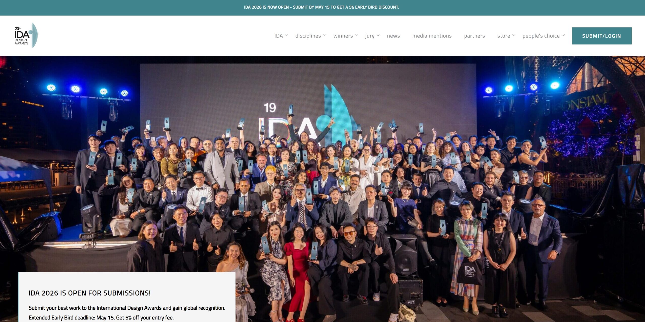 20th Annual International Design Awards (IDA) 2026