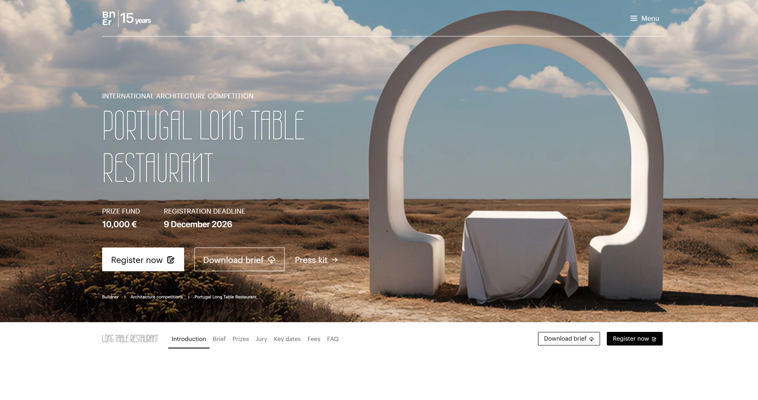 Portugal Long Table Restaurant International Architecture Competition 2026