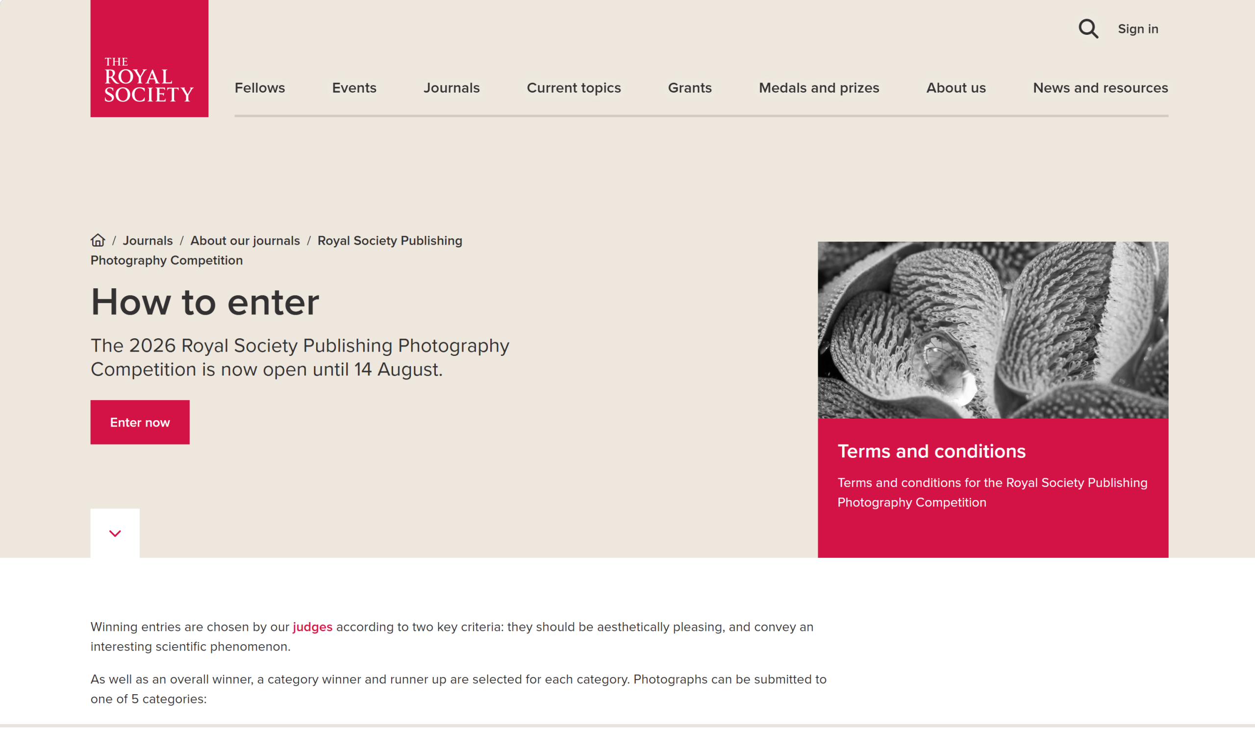 2026 Royal Society Publishing Photography Competition
