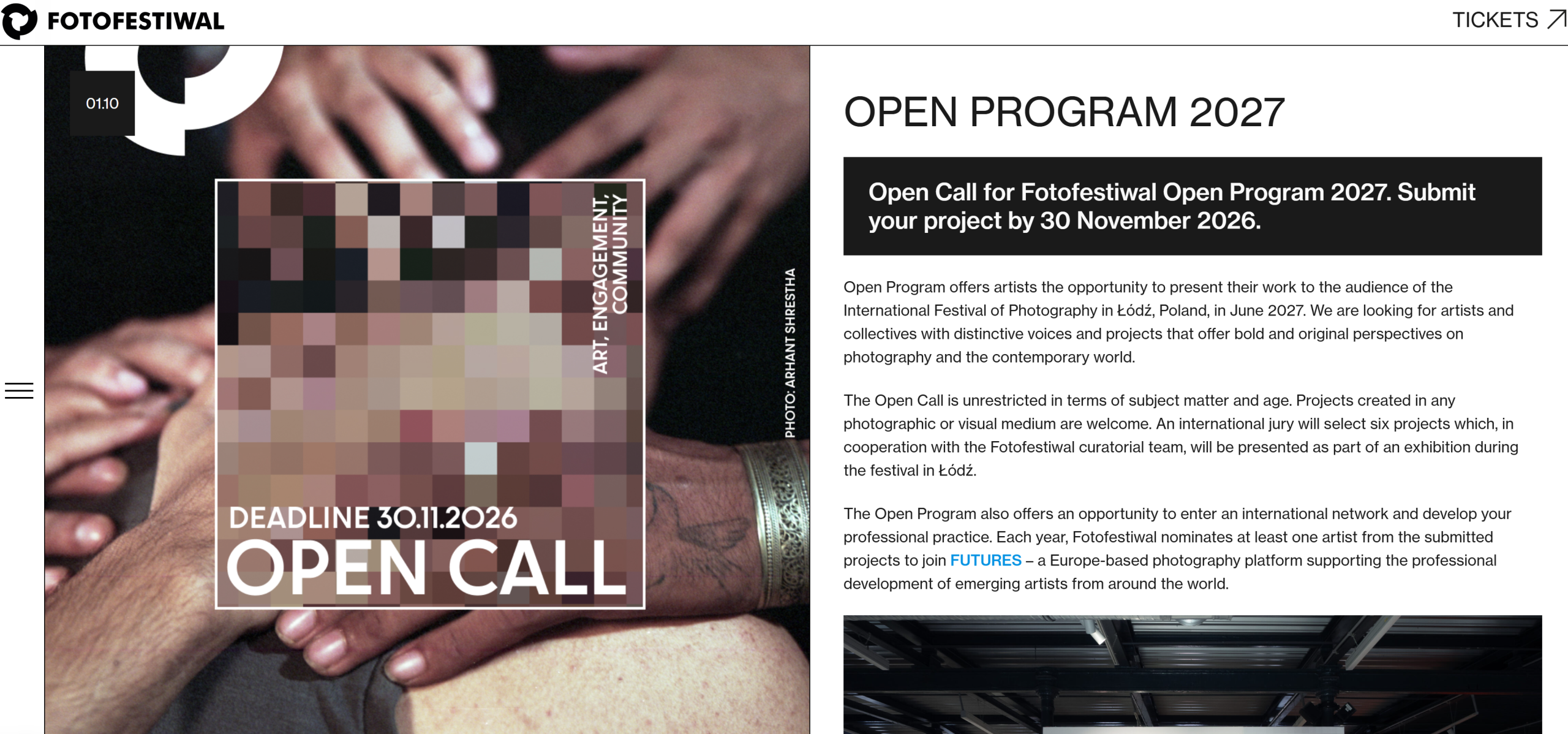 Fotofestiwal 2027 Open Program — International Festival of Photography in Łódź